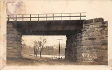 H97/ Lodi Wisconsin RPPC Postcard c1910 Railroad Bridge Stone Foundation 149 picture