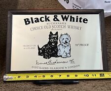 VINTAGE BUCHANAN'S CHOICE BLACK & WHITE SCOTCH WHISKEY SCOTTY DOGS MIRROR 13”x9” picture