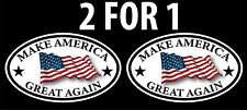 2 FOR 1 MAKE AMERICA GREAT AGAIN WVPO-00554X2 TRUMP POLITICAL STICKER 3X5 OVAL picture