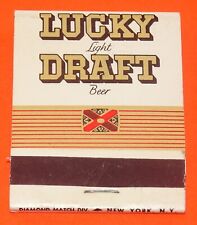Lucky Light Draft Beer Vintage Front Strike 20-Strike Matchbook Full Unstruck picture