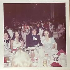 VINTAGE COLOR PHOTO high school teenagers at prom night tuxedos dresses Hispanic picture