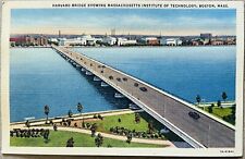 Boston Harvard Bridge Massachusetts Institute Technology Vintage Postcard c1930 picture