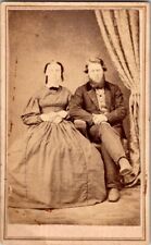Elegant Couple in Civil War Era Fashion, c1860, CDV Photo, #2183 picture