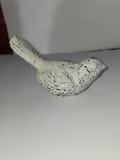 Vintage Chippy Cast Iron White Robin Figurine picture