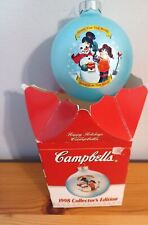 Campbell's Soup Christmas Ornament Tree Blue Snowman Body Soul VTG Box picture