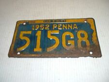Pennsylvania 1952 License Plate 515G8 picture