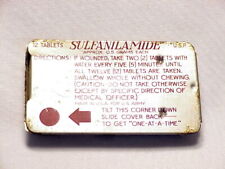 Early Original W.W. 2 U.S. ARMY Tin Container - 12 SULFANILAMIDE PILLS picture
