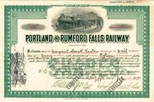Portland and Rumford Falls Railway - Stock Certificate - Railroad Stocks picture