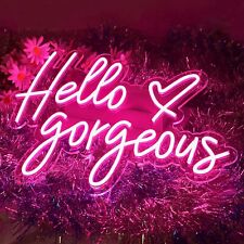 Hello Gorgeous Neon Sign Light for Party Bar Room Wall Decor Size 19.6x14.1 inch picture