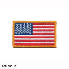 American Flag Patch ~ Left Arm ~ Golden Yellow Border ~ 50 Star Flag picture