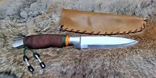 Handcrafted Native American Hunting Knife with Custom Leather Sheath picture