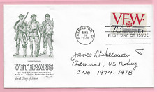 Admiral James Holloway Signed Autographed VFW First Day Cover 1974 picture