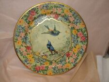 Daher Decorated Ware, VINTAGE Tin Tray / Plate,  Made In Holland, 8”, SONG BIRDS picture