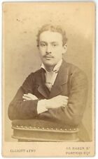 CIRCA 1880'S RARE CDV OF LOUIS WAIN?  SUIT TIE MOUSTACHE  ELLIOTT & FRY LONDON picture