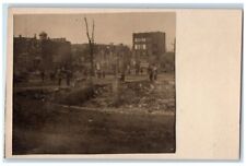 1908 Disaster Fire Broadway From Pear St View Chelsea MA RPPC Photo Postcard picture