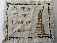 Vintage America Miss Lady Liberty Statue Sampler picture