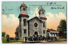 1917 St. Stanislaus Catholic Church Chapel Exterior Modesto California Postcard picture