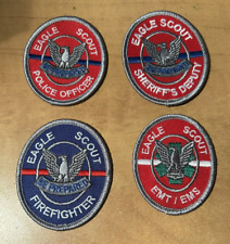 Police Officer/Sheriff Fire Fighter/EMT (Eagle Scout) Priv. Issue Patch Set picture