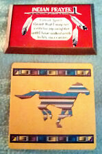 Vtg. Native American/St. Labre Indian School Prayer Plaque And Horse Coaster picture
