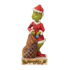 Grinch Naughty and Nice Figurine by Jim Shore with Bag Holding Ornament 6008891 picture