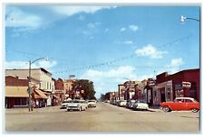 c1960 Looking East Maine St. Highway Road Street Cass Lake Minnesota MN Postcard picture