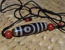 Antique 2 Eyes Tibetan Dzi Bead Protective Amulet Attract Wealth & Good Luck TG2 picture