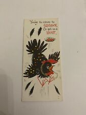 Vintage 1960's Happy Birthday Hallmark Humorous Greeting Card Chicken picture