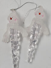 Set Of 2 Snowman Icicle Christmas Ornaments Acrylic picture