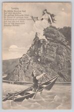 Postcard Loreley German Legend Fantasy Beautiful Woman Siren Lures Man 1907 picture