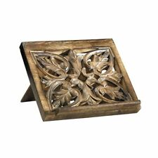 Ornate Floral Carved Wood Bible Missal Stand for Church or Home, 10 Inch picture