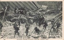 1924 Disaster Scene Soldiers Digging in State Theatre, Lorain, Ohio  picture
