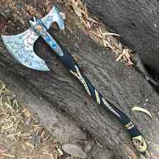 God of War Kratos Axe Carbon Steel Leviathan Axe Real Useable Frost Axe Leather picture