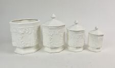 lefton grape vine decorative milk glass canister  Set 6382 French Country picture