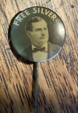 1896 WILLIAM JENNINGS BRYAN Campaign Button Pin  3/4