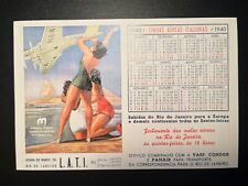 Mint 1940 Advertisement Calendar Postcard LATI Italian Airline picture