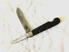 Vintage Unbranded 2 Blade Folding Pocket Knife Longer Blade Has a Nick Used picture