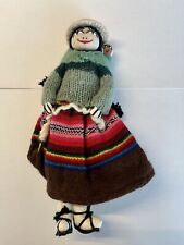 Unusual Handmade Wool Colorful Chile 2003 Folk Art DOLL with BABY, 9