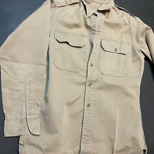 Vintage Military Uniform Army Burown Cotton Button Up Shirt OG Desert Tan picture