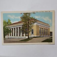 United States Post Office Athens Alabama Vintage Linen Postcard Curteich Unpost picture