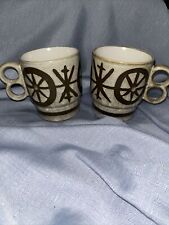 Vintage Stoneware MCM Coffee Mugs(2 picture
