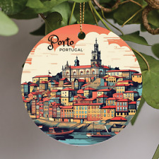 Porto, Portugal, Europe, City, Illustration, Travel, Ceramic Ornament, Gift picture