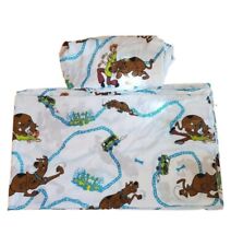 Vintage 1999 Scooby Doo Shaggy Twin Flat Sheet Set Hanna Barbera Flat & Fitted  picture