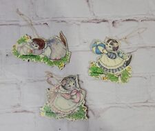 Vintage 1984 Kitty Cucumber Gift Tag/Ornament - Merrimack, 3 Piece Set picture