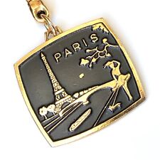 Paris France Eiffel Tower key fob vintage souvenir landmark gold black AS IS picture