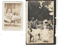 2 VINTAGE PHOTOS OF BLACK & WHITE CHILDREN 1950s & 1920s 3.5x2.5