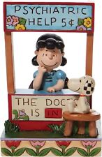 Peanuts/Jim Shore Lucy Psychiatric Help The Doctor is in Booth w/Snoopy Figurine picture