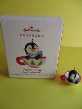 2019 Hallmark Cozy Cup 4th Petite Penguins Miniature Ornament New MIB picture