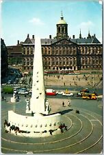 VINTAGE CONTINENTAL SIZED POSTCARD THE NATIONAL MONUMENT AMSTERDAM HOLLAND 1970 picture