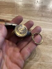 Fireman Fire Whistle Western Brass Finish Firefighter Chief Solid Metal Man Cave picture