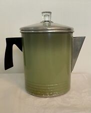 Vintage Chilton Ware Aluminum Avocado Green Stove Top Coffee Percolator 5-7 Cup picture
